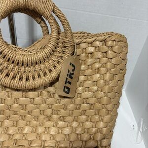 t/o Woven Tan Tote Bag